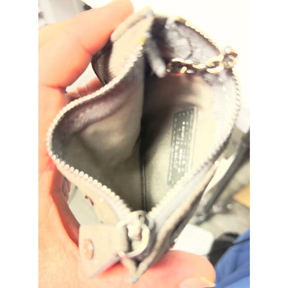 Jimmy Choo Silver Star Studded Coin Purse Wallet with Carabiner Clip Keychain - Picture 4 of 4